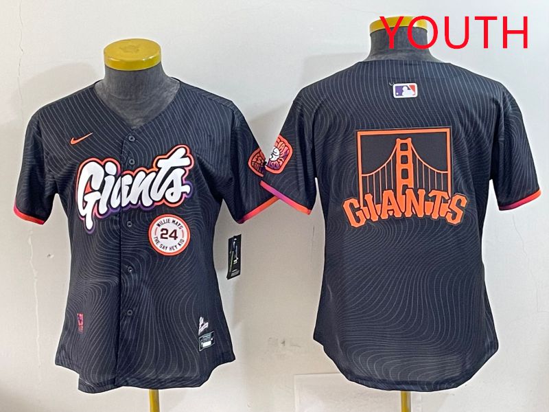 Youth San Francisco Giants Blank Black Second generation Joint Name 2025 Nike MLB Jersey style 8